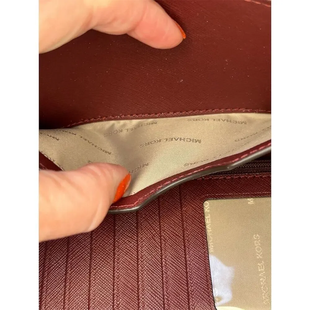Michael Kors Brown Leather Wristlet Jet Set Travel Wallet and Credit Card Holder